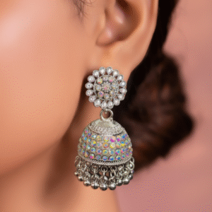 Royal Bloom Pearl-Chain Jhumkas